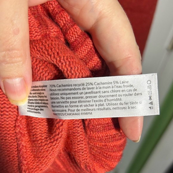 Eileen Fisher Womens Cashmere Wool Sweater Size XL Red Orange Crewneck Soft - Picture 9 of 11
